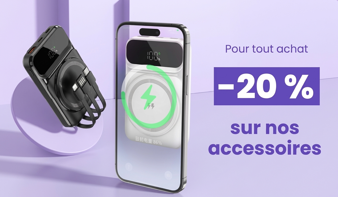 -20 % sur nos accessoires pour tout achat